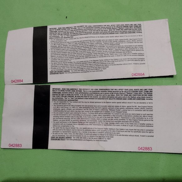 Patriots tickets UNUSED - Picture 2 of 4